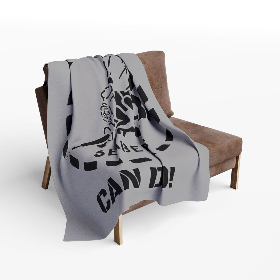 Thumbnail: Grey Seabees Blanket We Build We Fight Can Do stencil Arctic Fleece