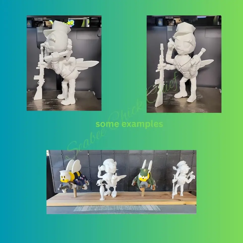 Thumbnail: 3D Model Working Phoebe Seabee Female Counterpart Paintable 8 point cover