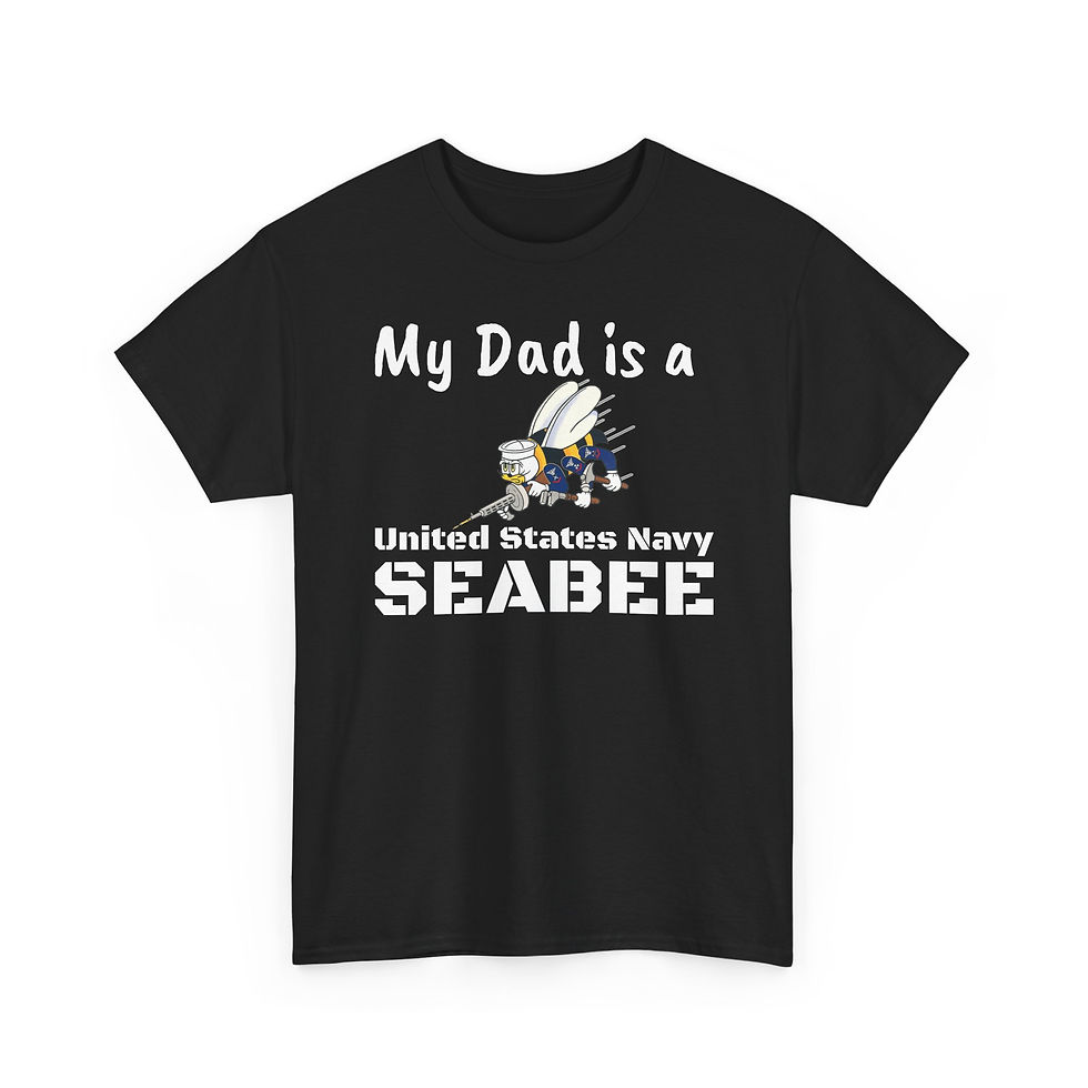 Thumbnail: My Dad is a Navy Seabee Unisex Heavy Cotton Tee seabees Support