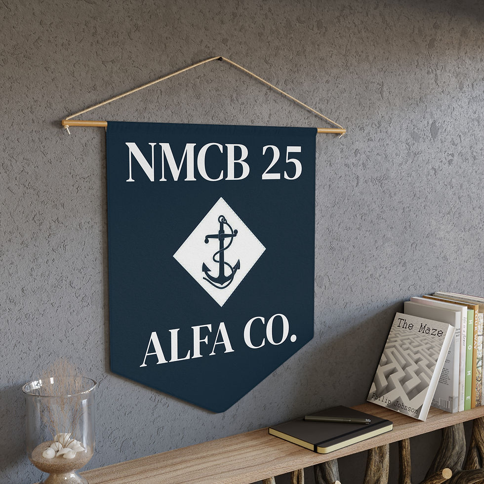 Thumbnail: Guidon to Pennant for display in Man Cave or She Shed Battalion Company Seabees 
