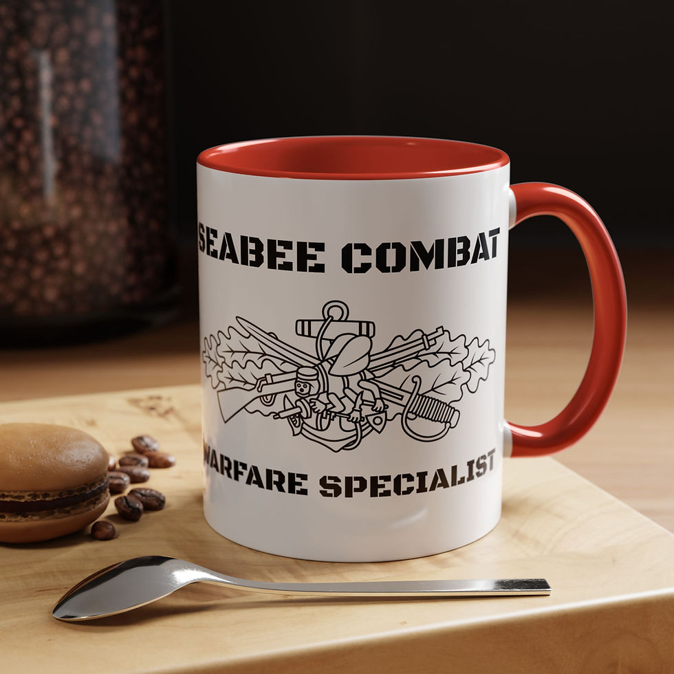 Thumbnail: SCWS & Stencil Seabees Mug Double Sided choice of color accent 11 & 15 oz 