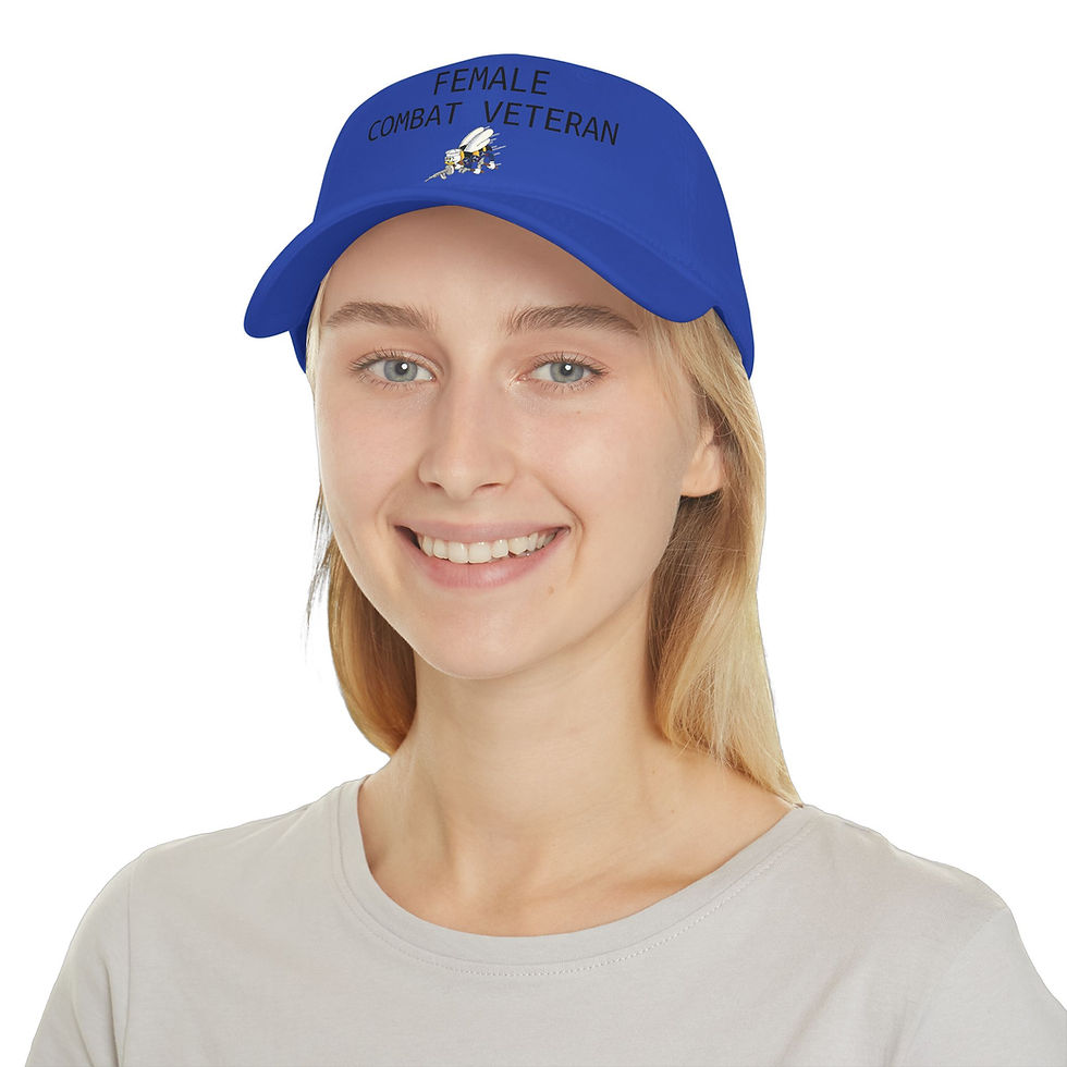 Thumbnail: Female Combat Veteran SEABEES logo Low Profile Baseball Cap