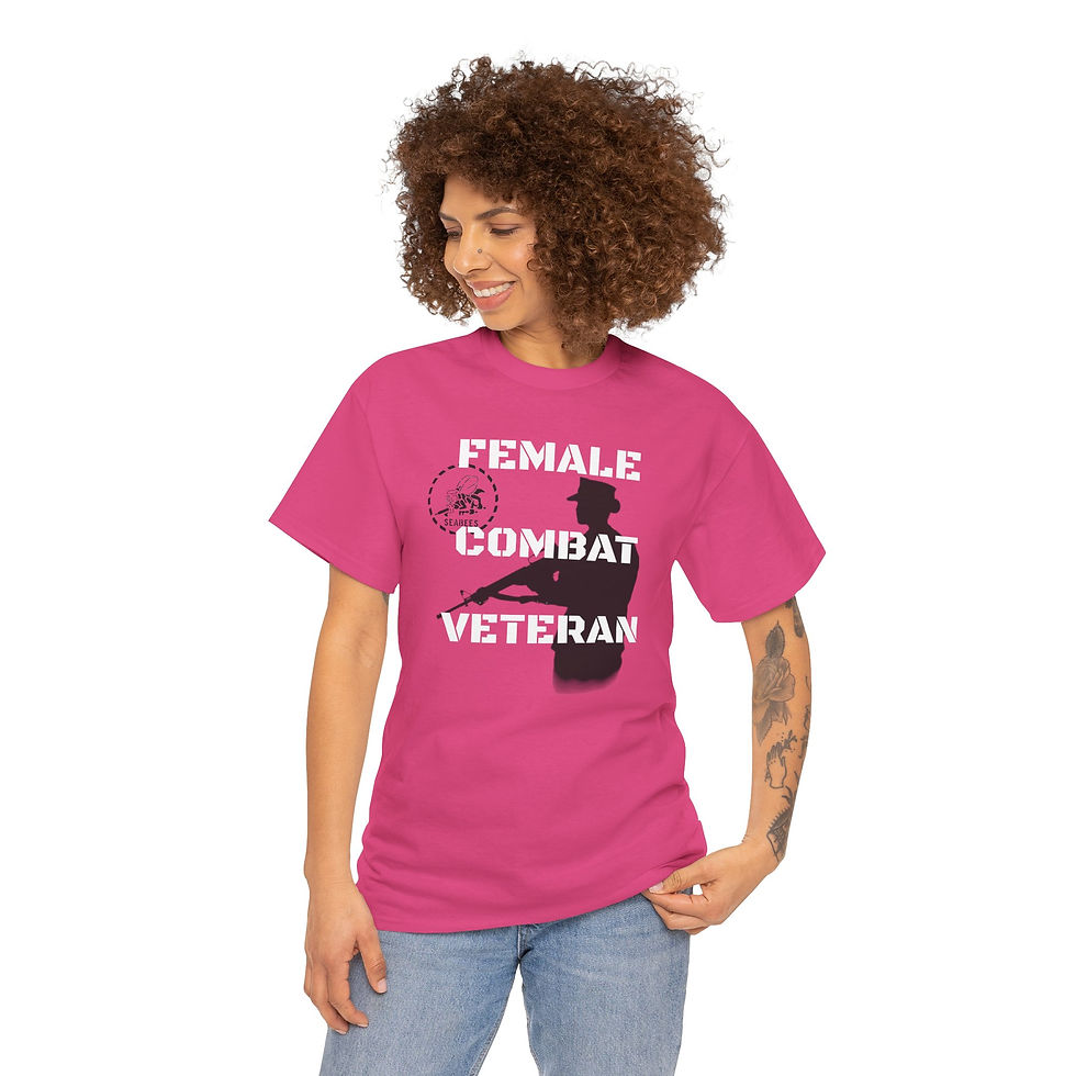 Thumbnail: Female T-shirt Combat Veteran Seabee Stencil