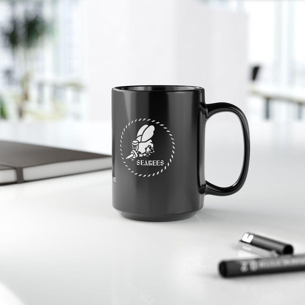 Thumbnail: Seabee Vocabulary Double Sided Black Mug 15oz