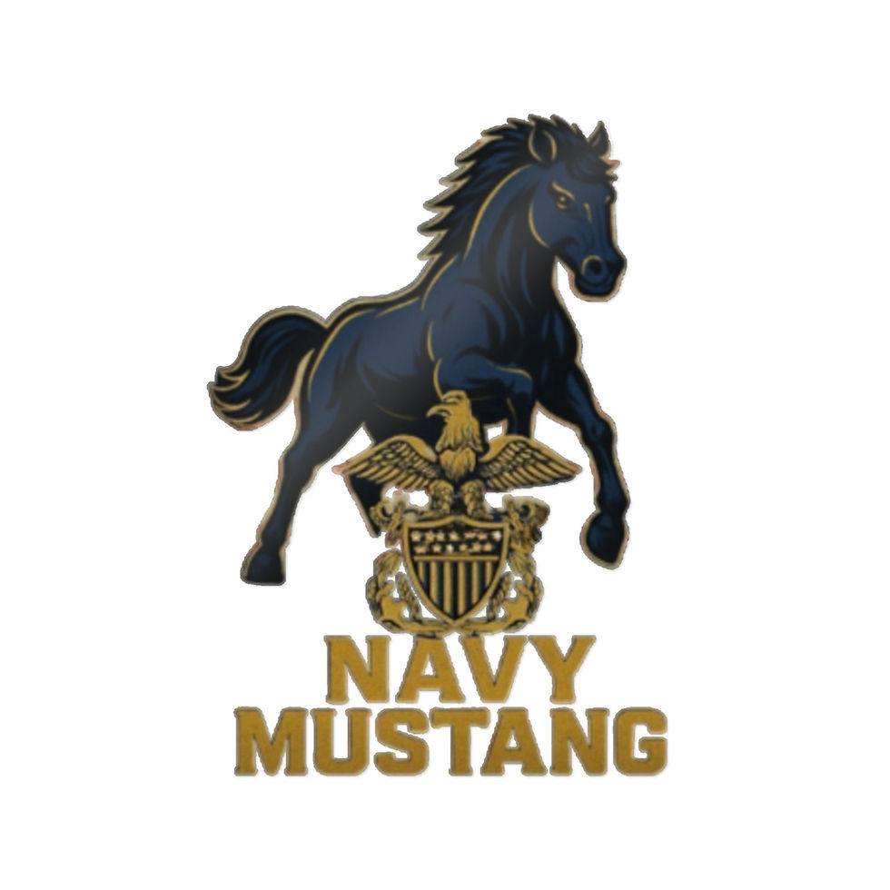 Thumbnail: Navy Mustang Die-Cut Stickers, Original Seabee Chick Chief®design, Vinyl Sticker