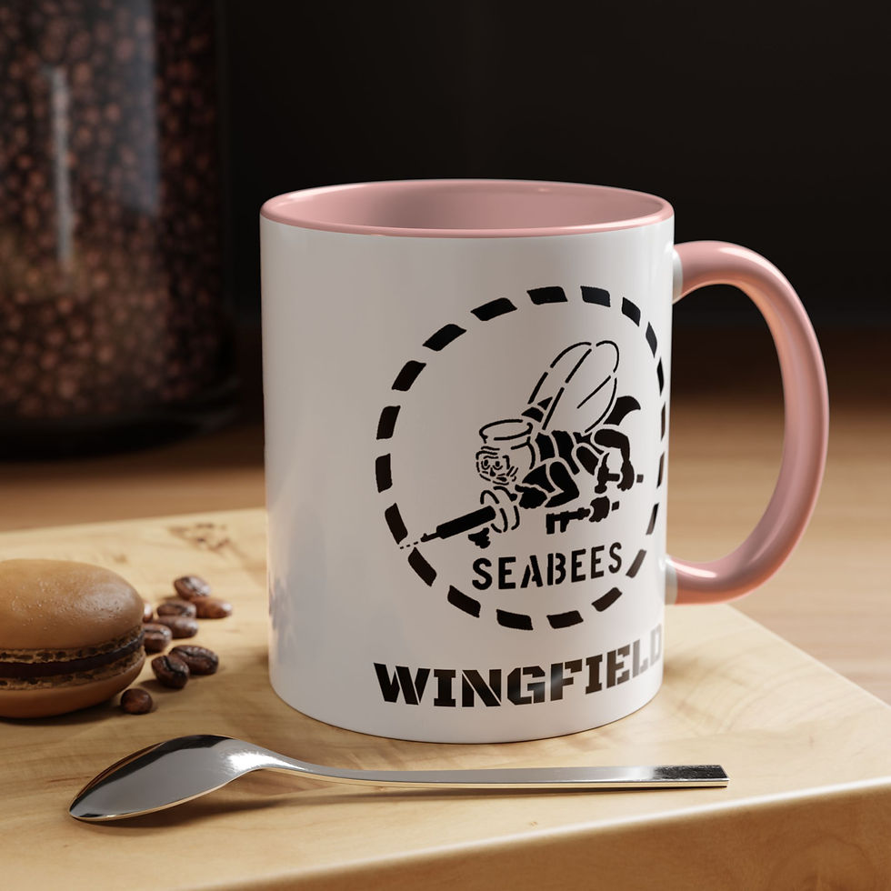 Thumbnail: BEEP Personalized Name Stencil Mug 11 or 15oz Double Sided accent color choice