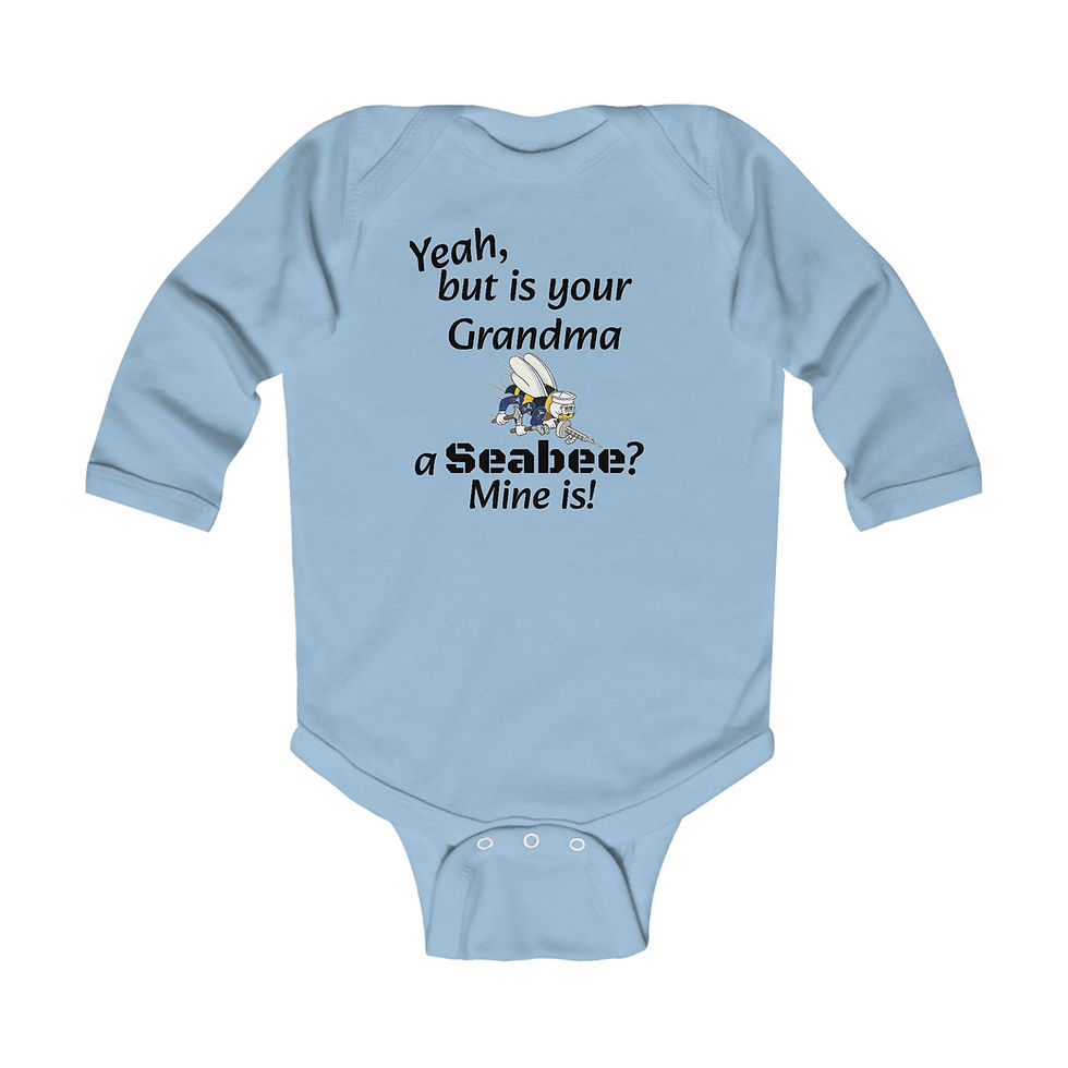 Thumbnail: Yeah Is your Grandma Infant Bodysuit, Onesie, Seabee Long Sleeve Baby Romper