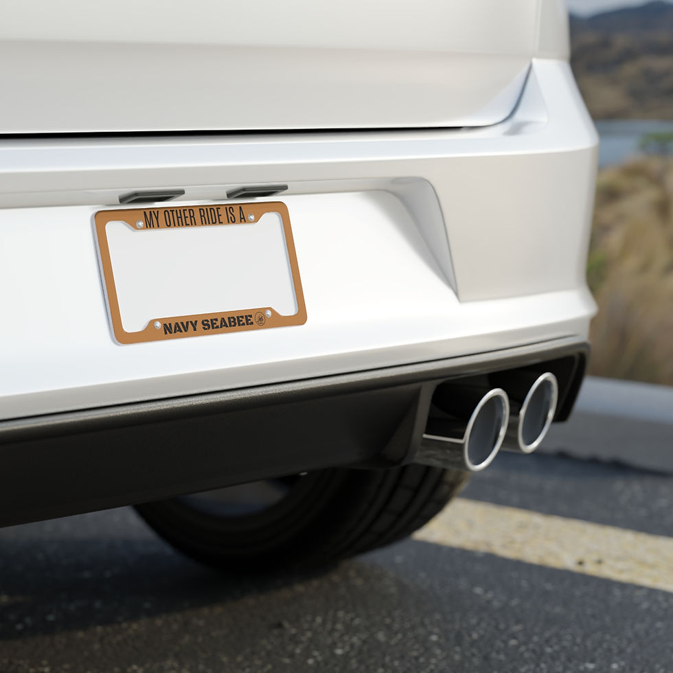 Thumbnail: My Other Ride is a Navy Seabee License Plate Frame brown