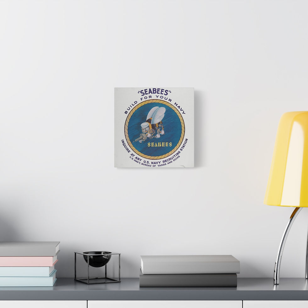 Thumbnail: Mounted Canvas Seabees - Build For Your Navy, Stretched, 1.25"