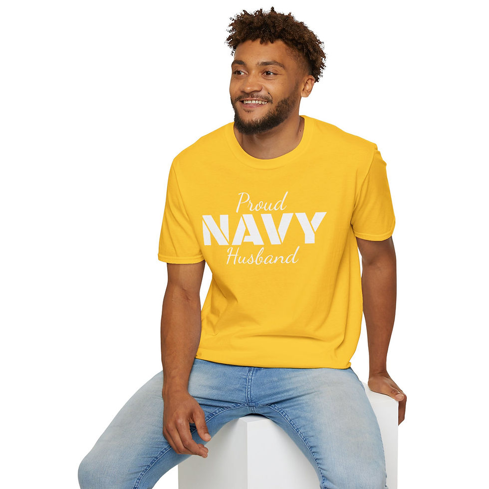 Thumbnail: NAVY Husband Softstyle T-Shirt Seabees Support for Christmas birthday for wife
