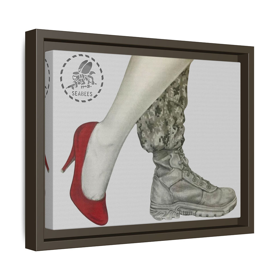 Thumbnail: Female Seabee Service Canvas — Matte Framed Military Wall Art