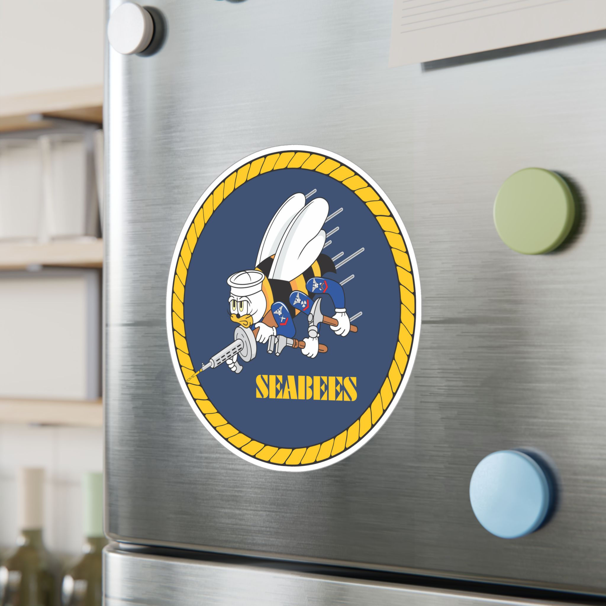 Seabees Vinyl Decals 4 sizes Seabee Sticker