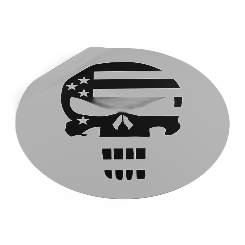 Thumbnail: Black Punisher US Flag Round Vinyl Stickers Grey Indoor Outdoor UV Protectant