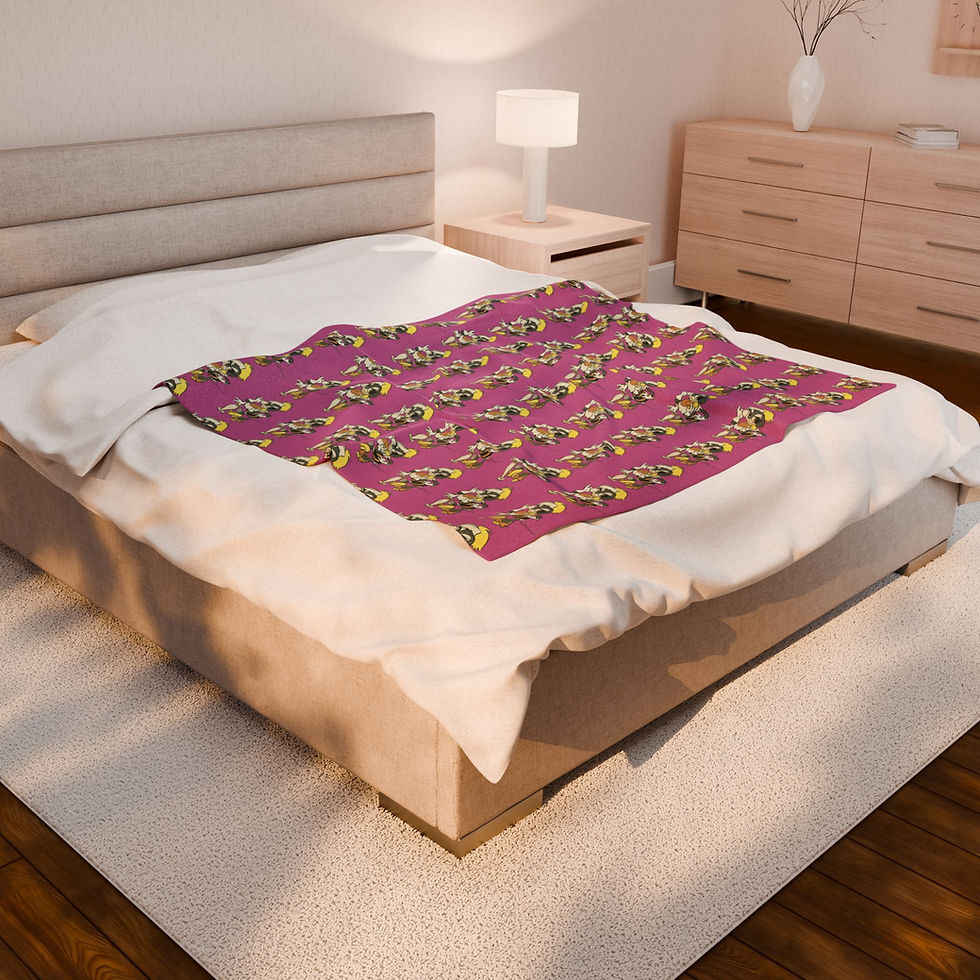 Thumbnail: Phoebe Blanket Pink Velveteen Plush Seabee