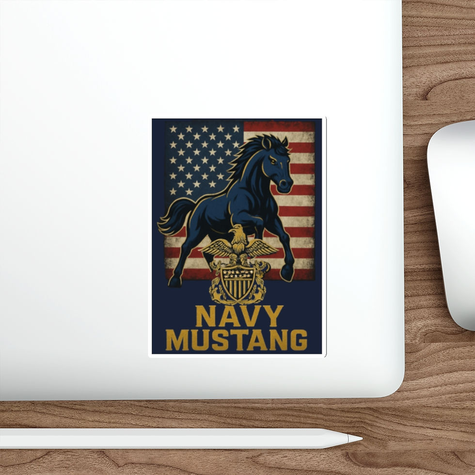 Thumbnail: Navy Mustang Die-Cut Stickers, Original Seabee Chick Chief®design
