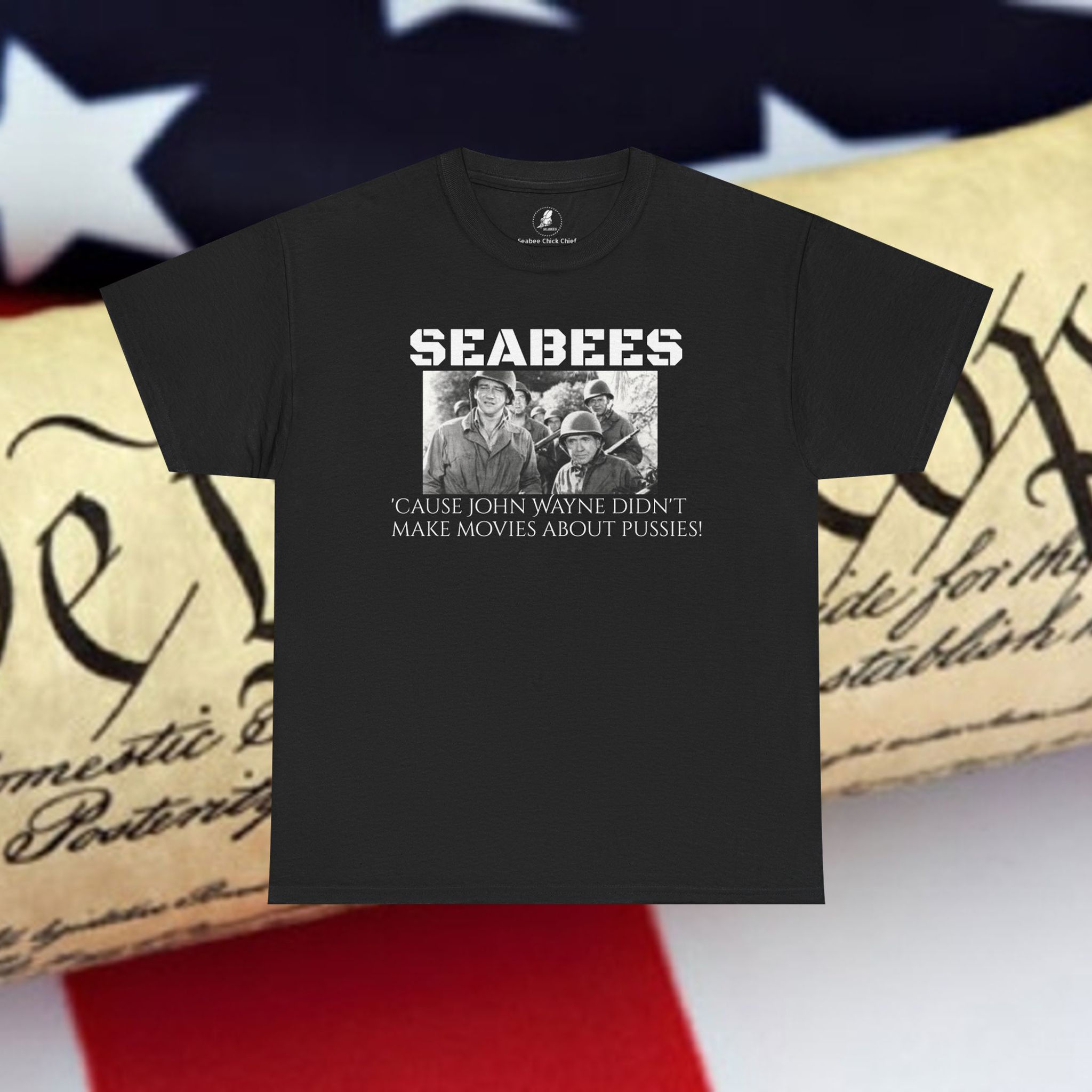 John Wayne Fighting Seabees Unisex Heavy Cotton Tee t-shirt Seabees
