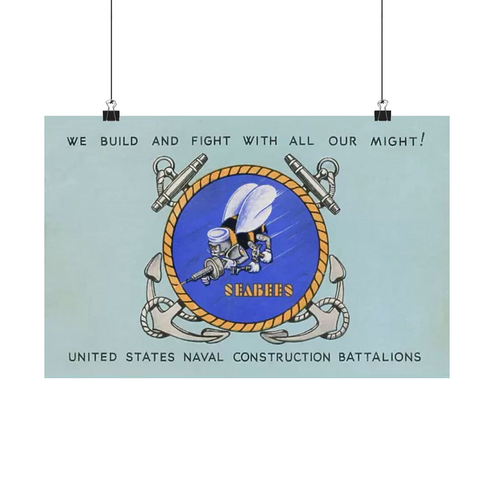Thumbnail: Poster Vintage Seabees Battalions We Build We Fight Vintage