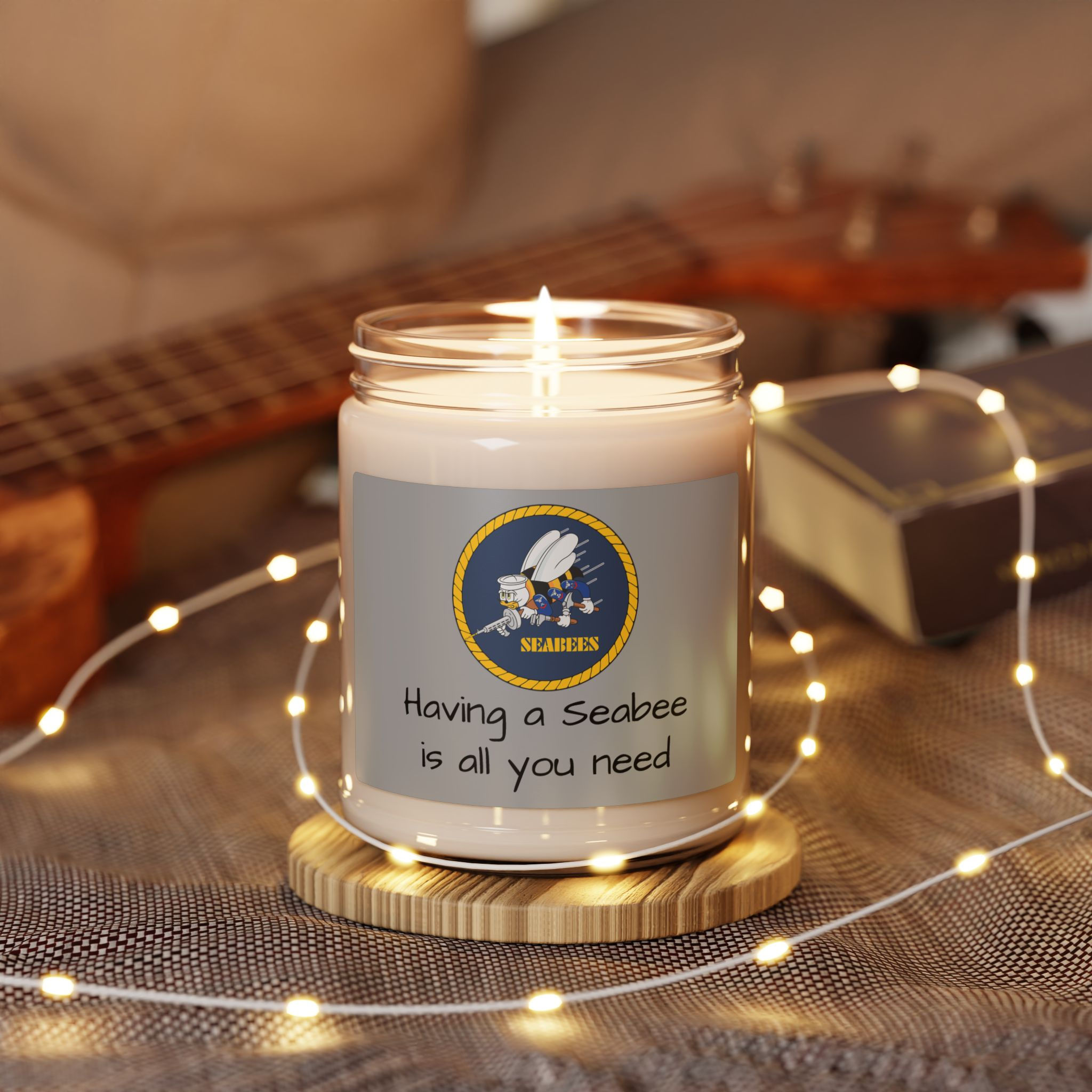 Having a Seabee is all you need, 5 scents, Seabees, Scented Soy Candle, 9oz