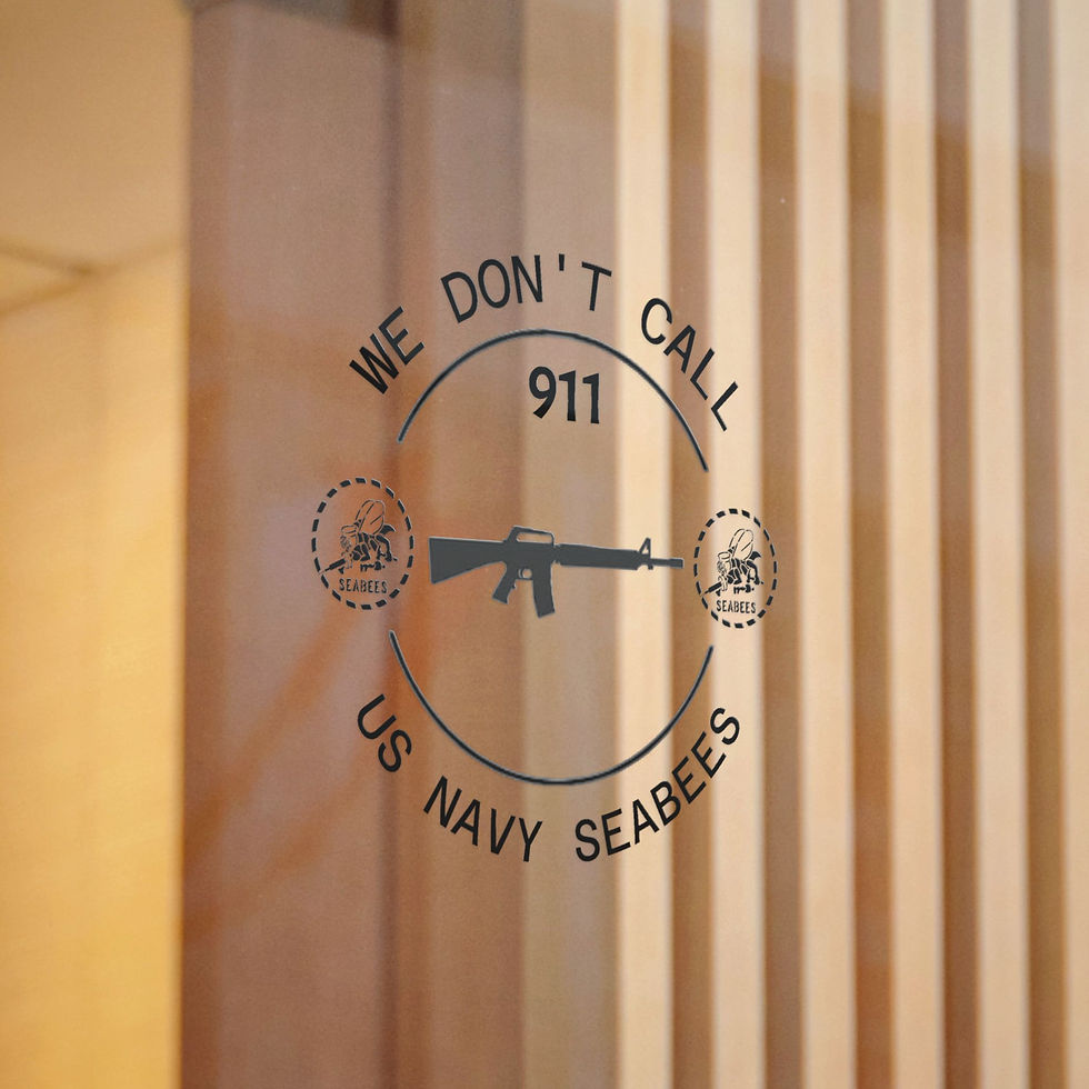 Thumbnail: Navy Seabees Die-Cut Stickers, AR15 We Don't Call 911 Gun Graphic Decal