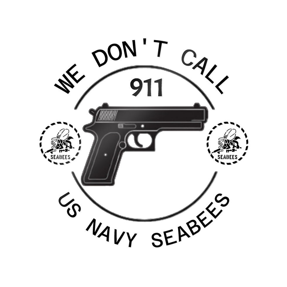 Thumbnail: Navy Seabees Die-Cut Stickers, We Don't Call 911 Gun Graphic Decal