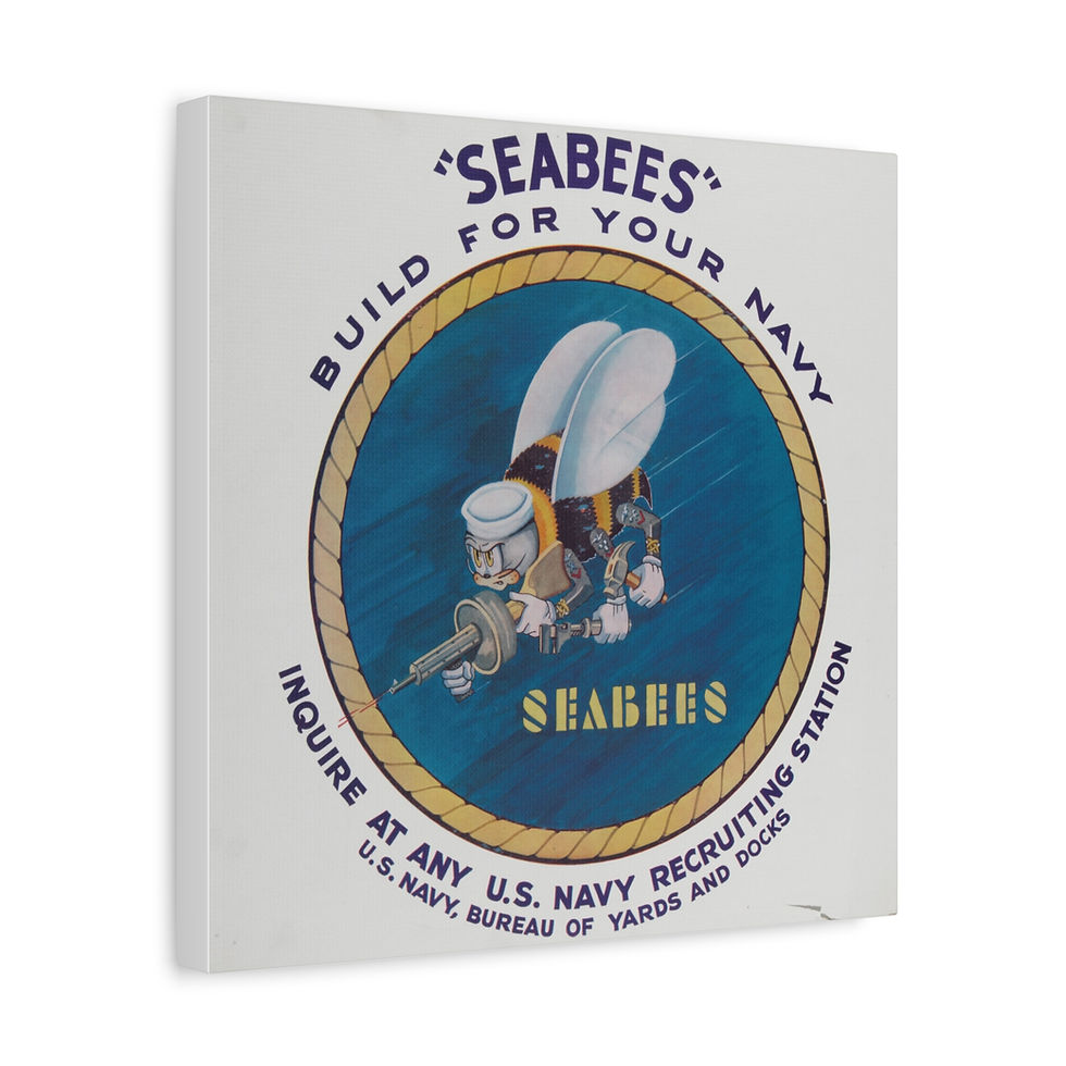 Thumbnail: Mounted Canvas Seabees - Build For Your Navy, Stretched, 1.25"
