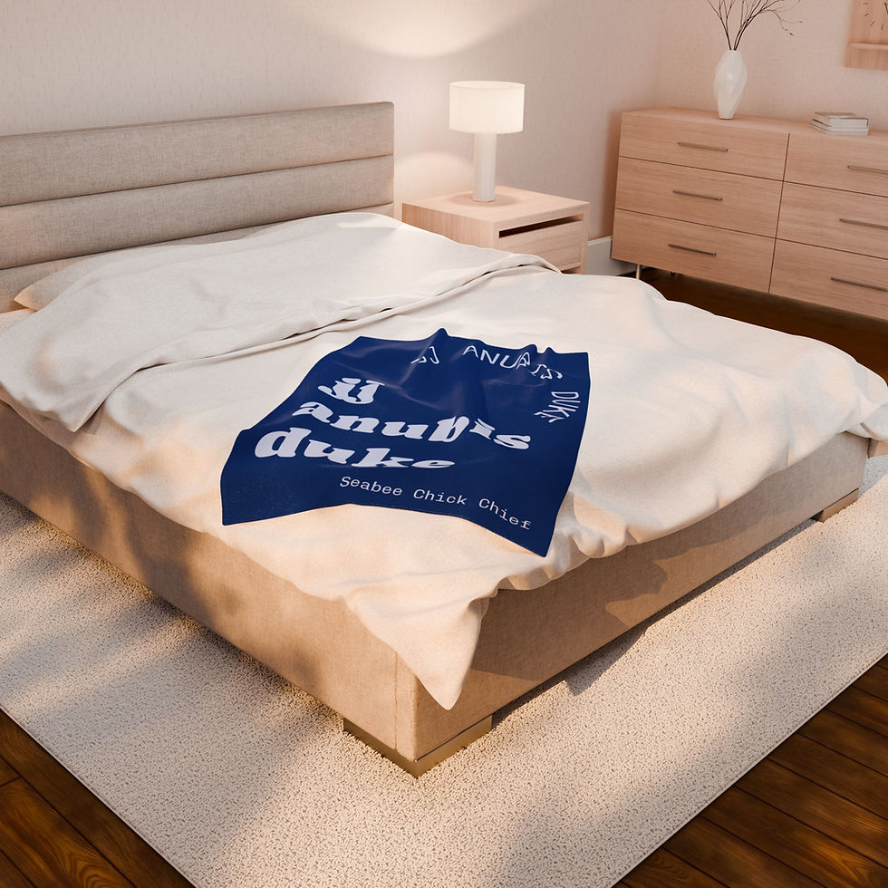 Thumbnail: Personalized Name Velveteen Plush Blanket Custom 'JJ Anubis Duke' TextDesign