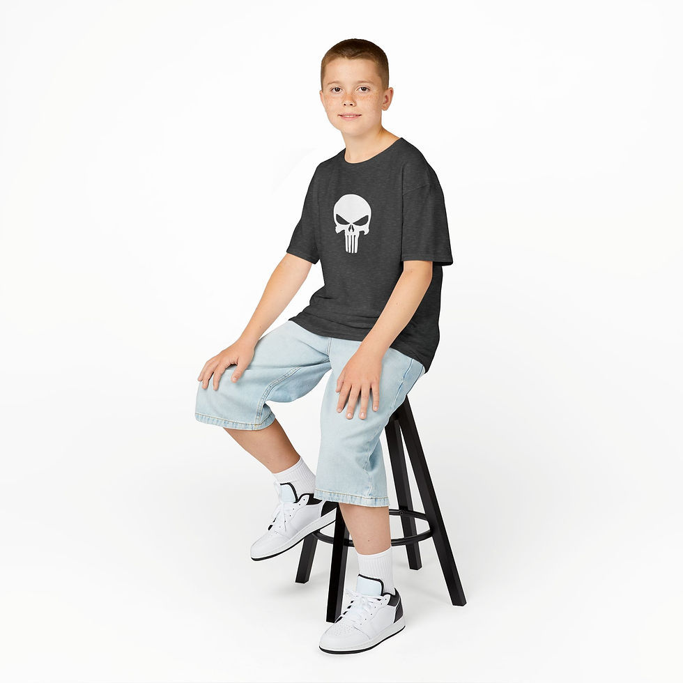 Thumbnail: Kids "Punisher" Graphic Tee — Funny Pun T-Shirt for Boys & Girls