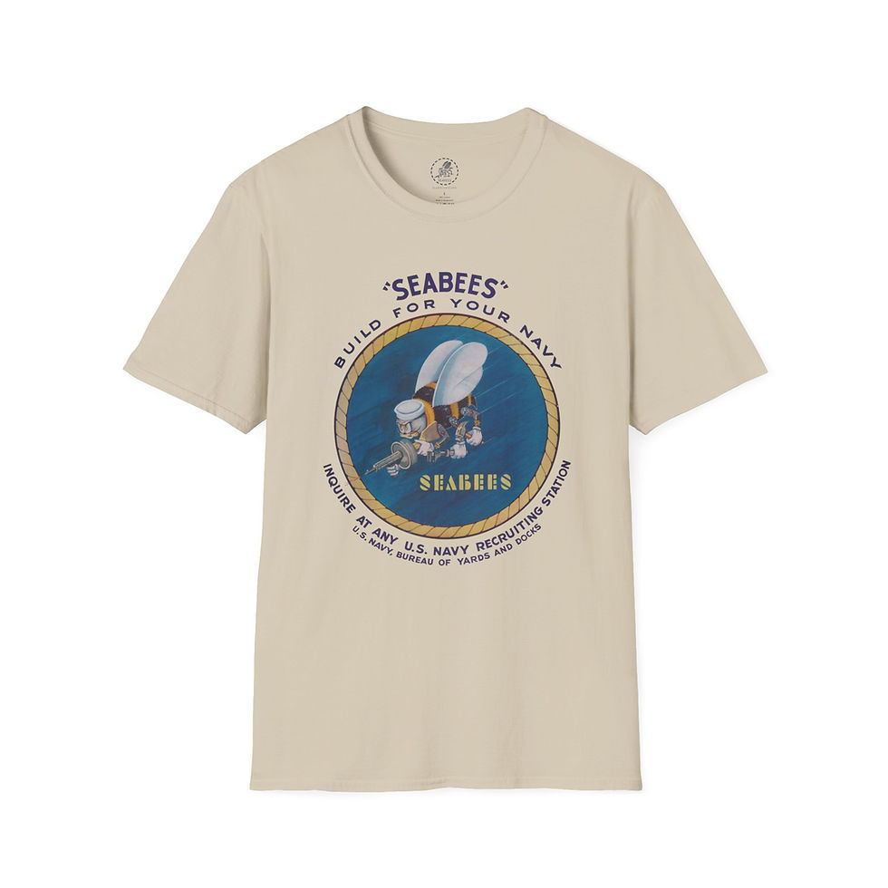 Thumbnail: Seabees Softstyle T-Shirt, Unisex Vintage Recruiting Theme Tee