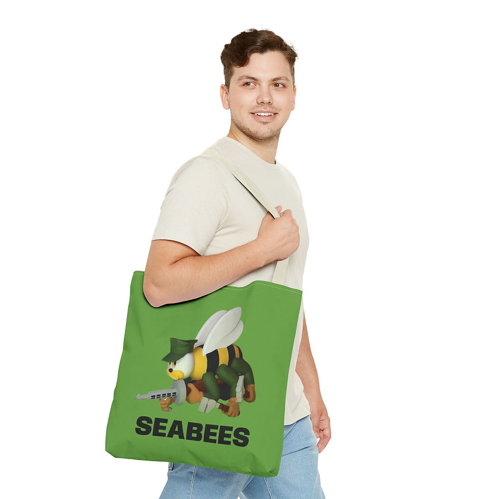Thumbnail: Seabees Double Sided Tote Bag day bag 3 sizes stylish original SCC design