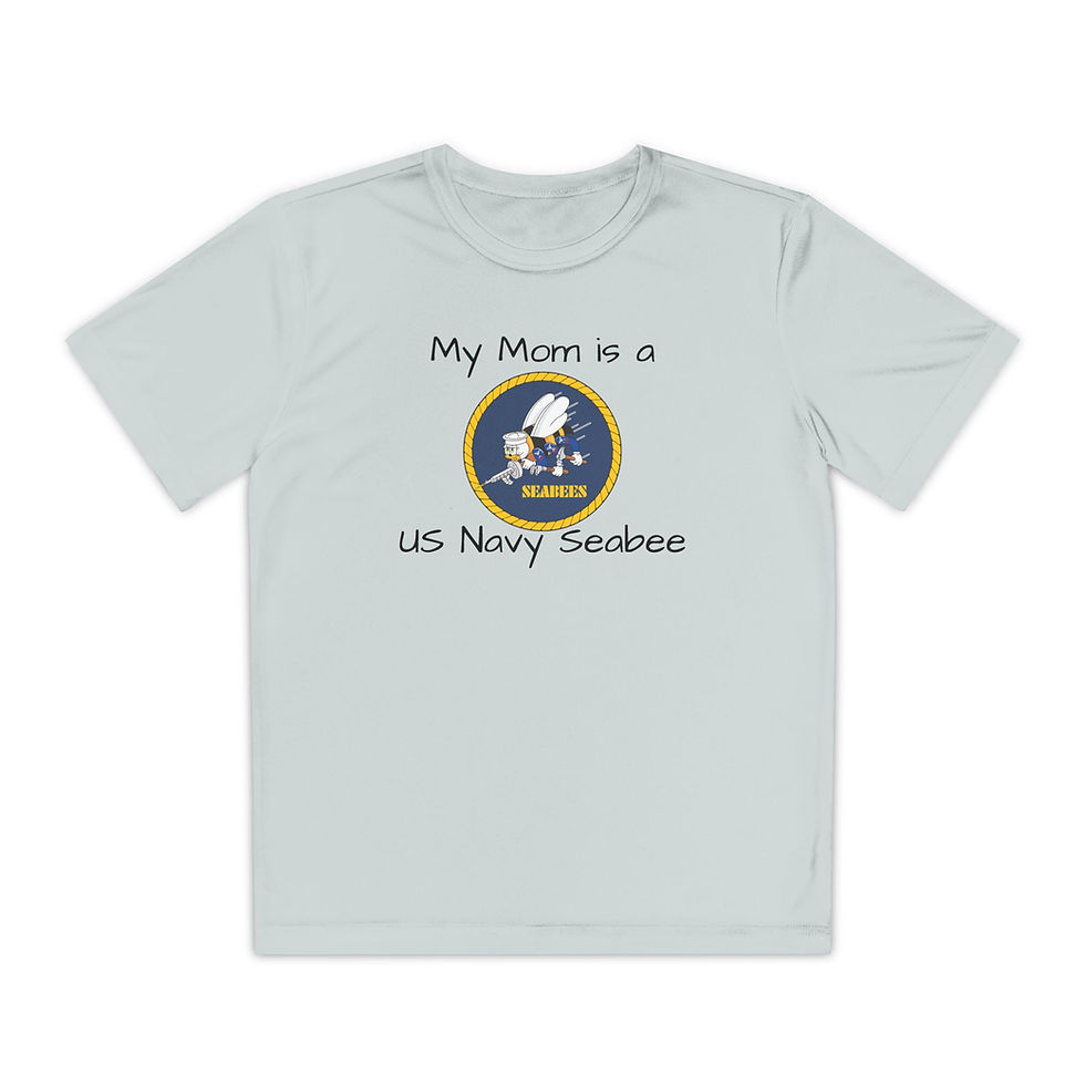 Thumbnail: My Mom is a Seabee Seabees Logo Youth TShirt Tee Kids boys girls colors