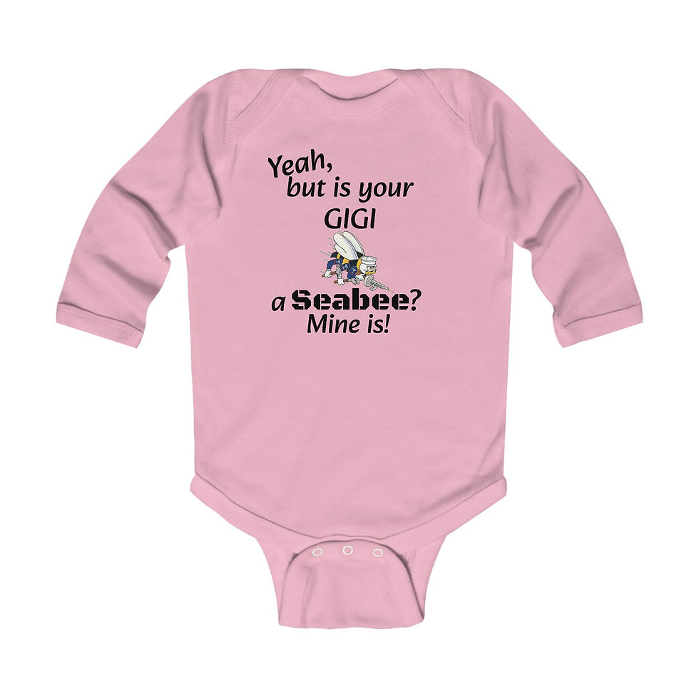 Thumbnail: Yeah Is your GIGI Infant Bodysuit, Onesie, Seabees, Long Sleeve Baby Romper