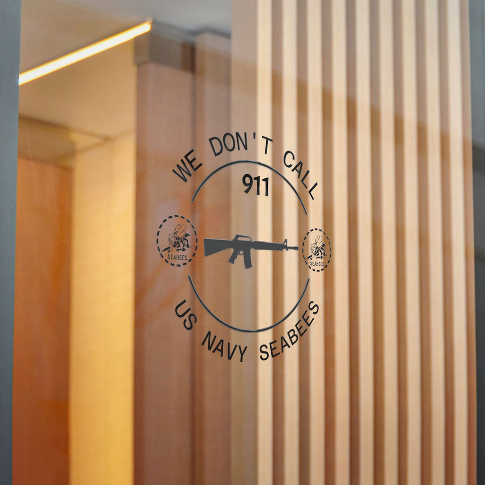Thumbnail: Navy Seabees Die-Cut Stickers, AR15 We Don't Call 911 Gun Graphic Decal