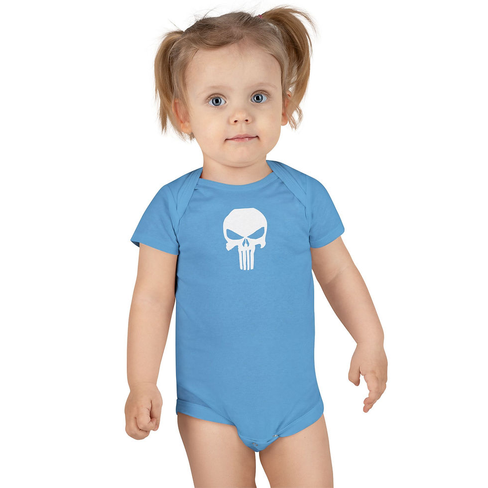 Thumbnail: white skull Baby Onesie, Infant Bodysuit, Newborn to 24 Months