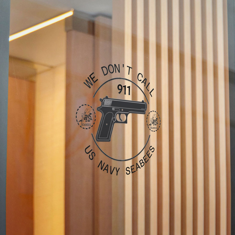 Thumbnail: Navy Seabees Die-Cut Stickers, We Don't Call 911 Gun Graphic Decal