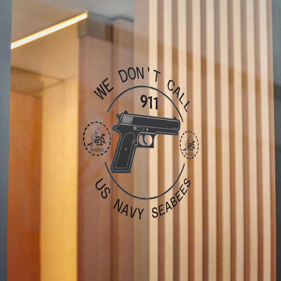 Thumbnail: Navy Seabees Die-Cut Stickers, We Don't Call 911 Gun Graphic Decal