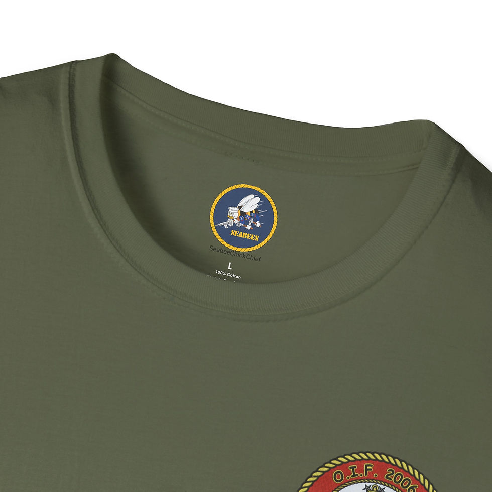 Thumbnail: NMCB 25 -2006 OIF Deployment Nostalgic Replica Unisex Softstyle T-Shirt Seabees 