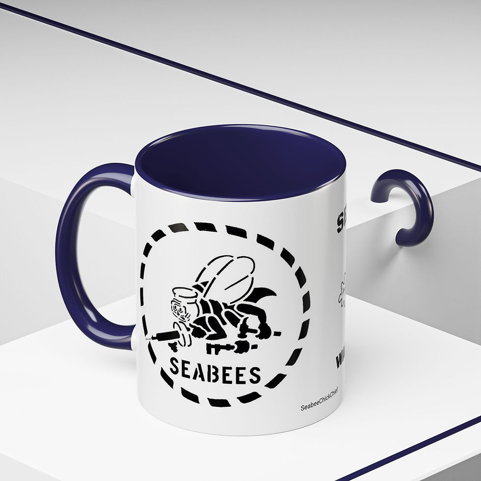 Thumbnail: SCWS & Stencil Seabees Mug Double Sided choice of color accent 11 & 15 oz 