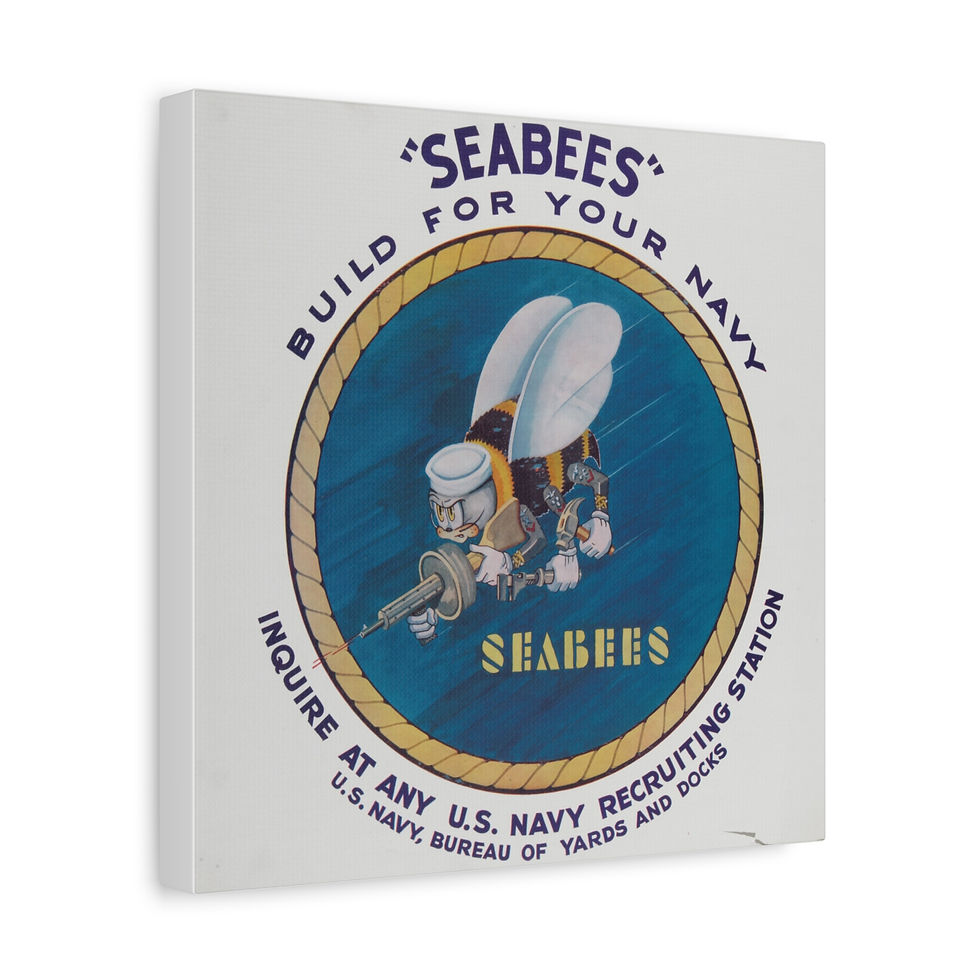 Thumbnail: Mounted Canvas Seabees - Build For Your Navy, Stretched, 1.25"