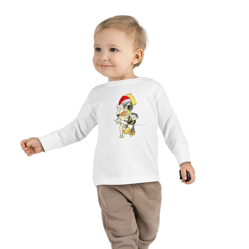 Thumbnail: Phoebe Santa Toddler Tee Kids Christmas Shirt Long Sleeve Top