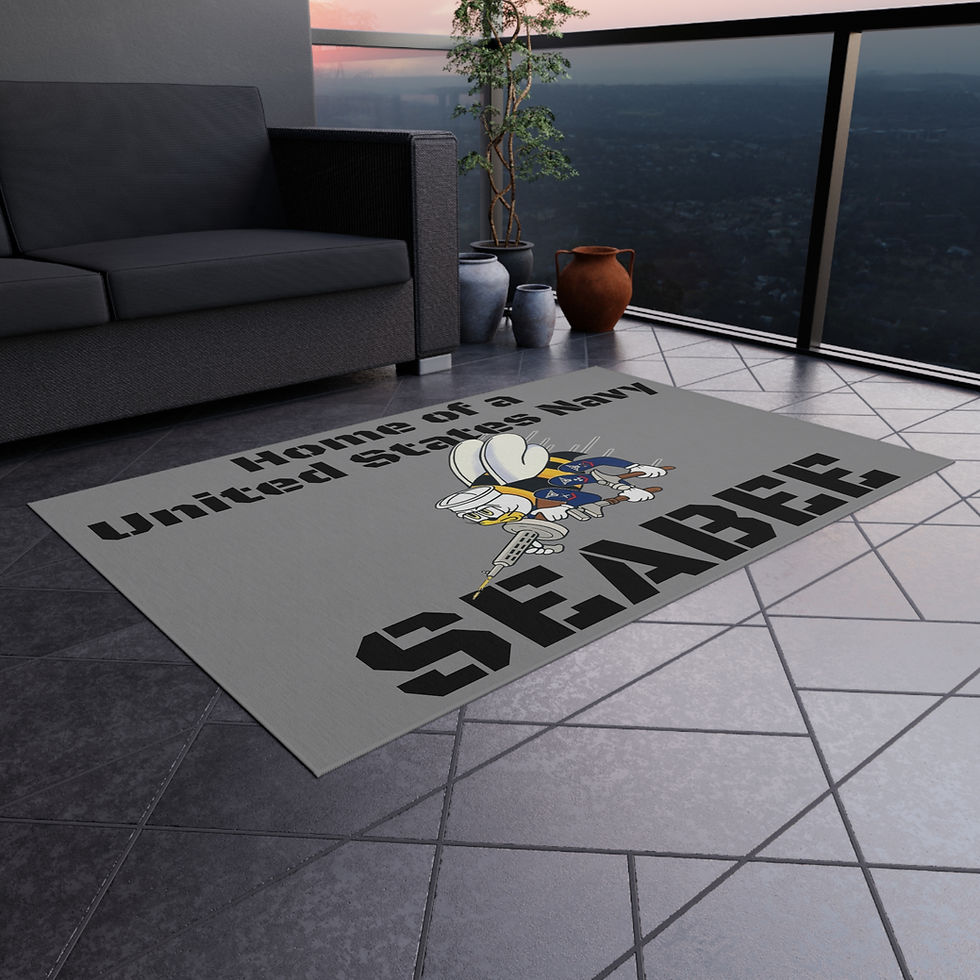 Thumbnail: SEABEES Home Outdoor Rug logo Home of a Seabee