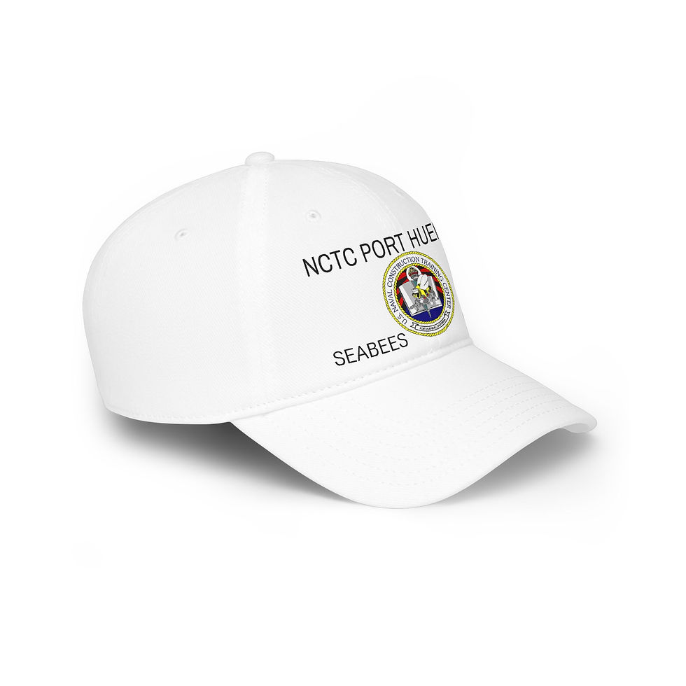 Thumbnail: NCTC PORT HUENEME Seabees Can Do! logo Low Profile Baseball Cap hat 