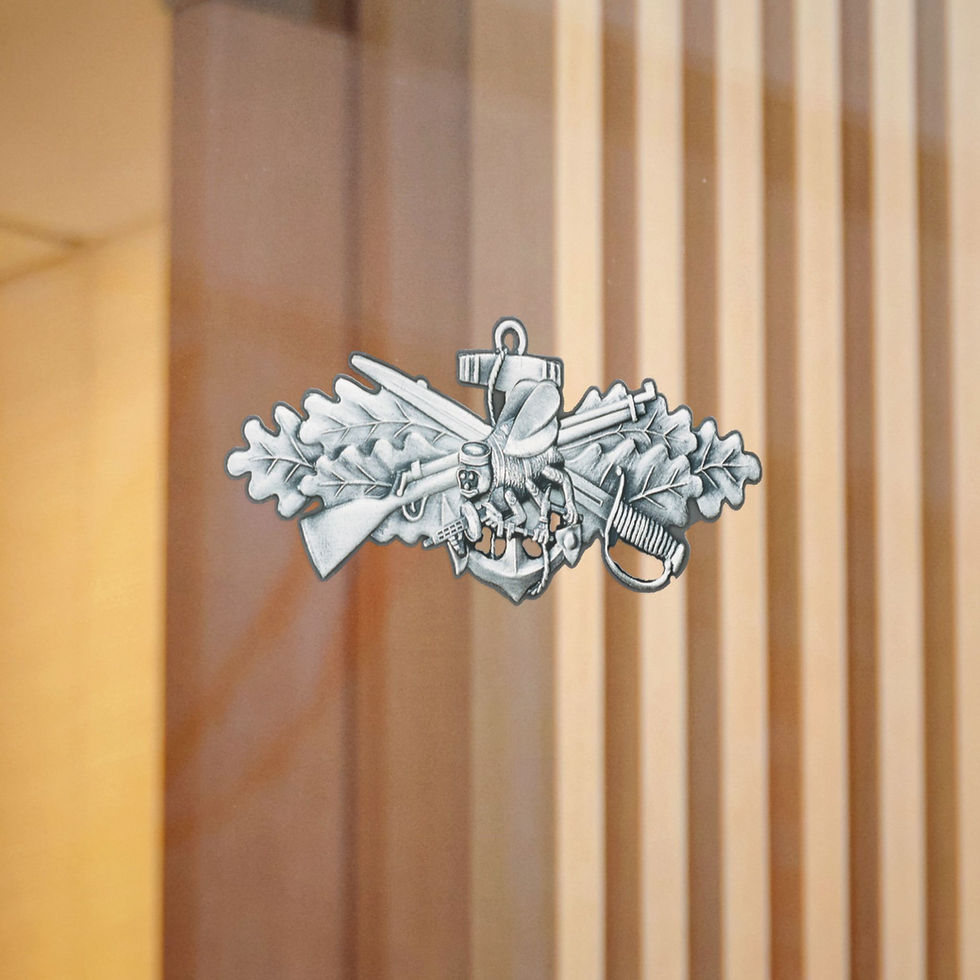 Thumbnail: All Silver SCWs Seabee Combat Warfare Specialist Insignia  Die-Cut Sticker