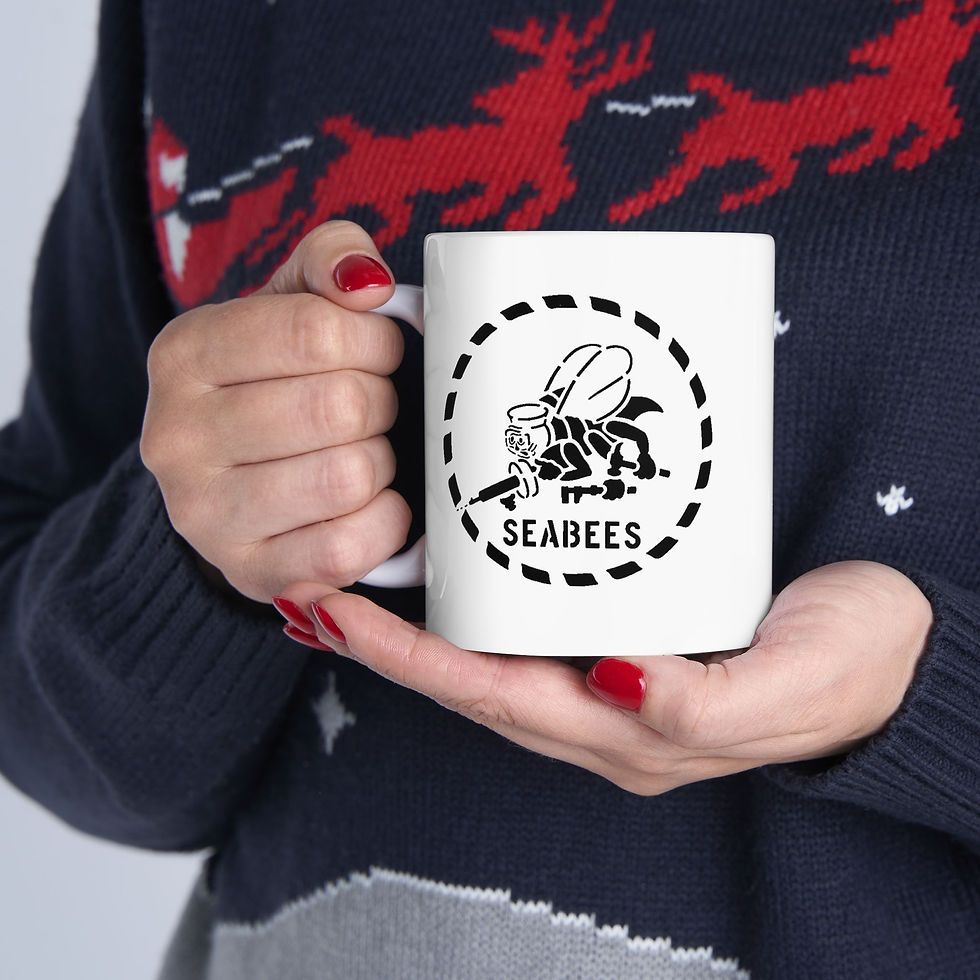 Thumbnail: Double Sided Seabees NMCB FOURTEEN 14 Beep Ceramic Mug 11oz, coffee cup