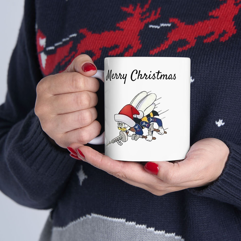 Thumbnail: Seabee Santa Hat Merry Christmas Mug, Double Sided Mug, 11oz, 15oz