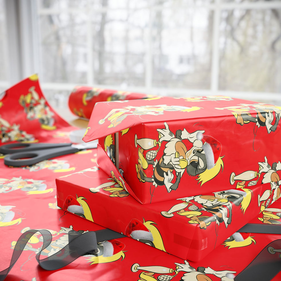 Thumbnail: Christmas Santa Phoebe Female Seabee Wrapping Papers