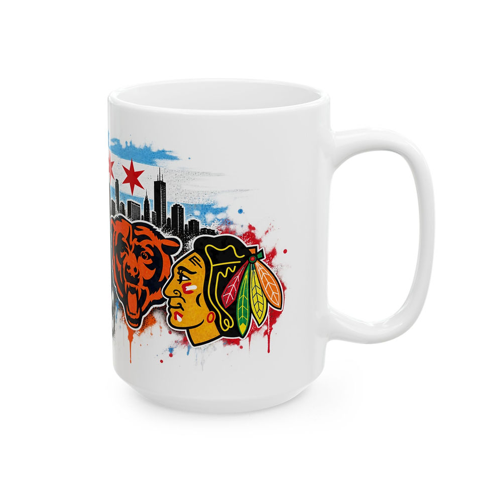 Thumbnail: Chicago Sports Teams Mug – Cubs, Bulls, White Sox & Bears Fan Coffee Mug