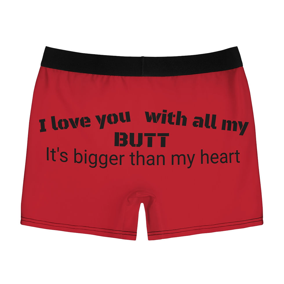 Thumbnail: Boxer Briefs I love you with all my butt Seabees Red with Black