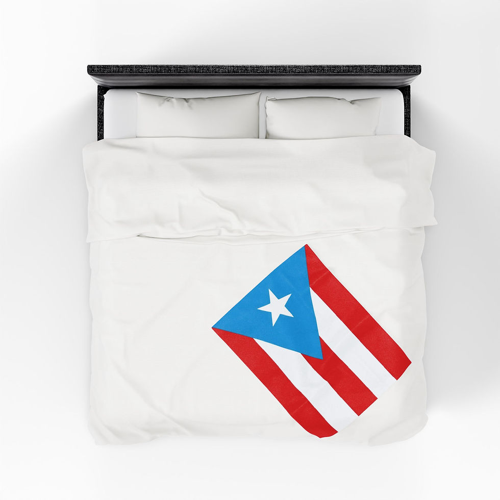 Thumbnail: Puerto Rico Original Flag Velveteen Plush Blanket Celestial Rican Pride Throw