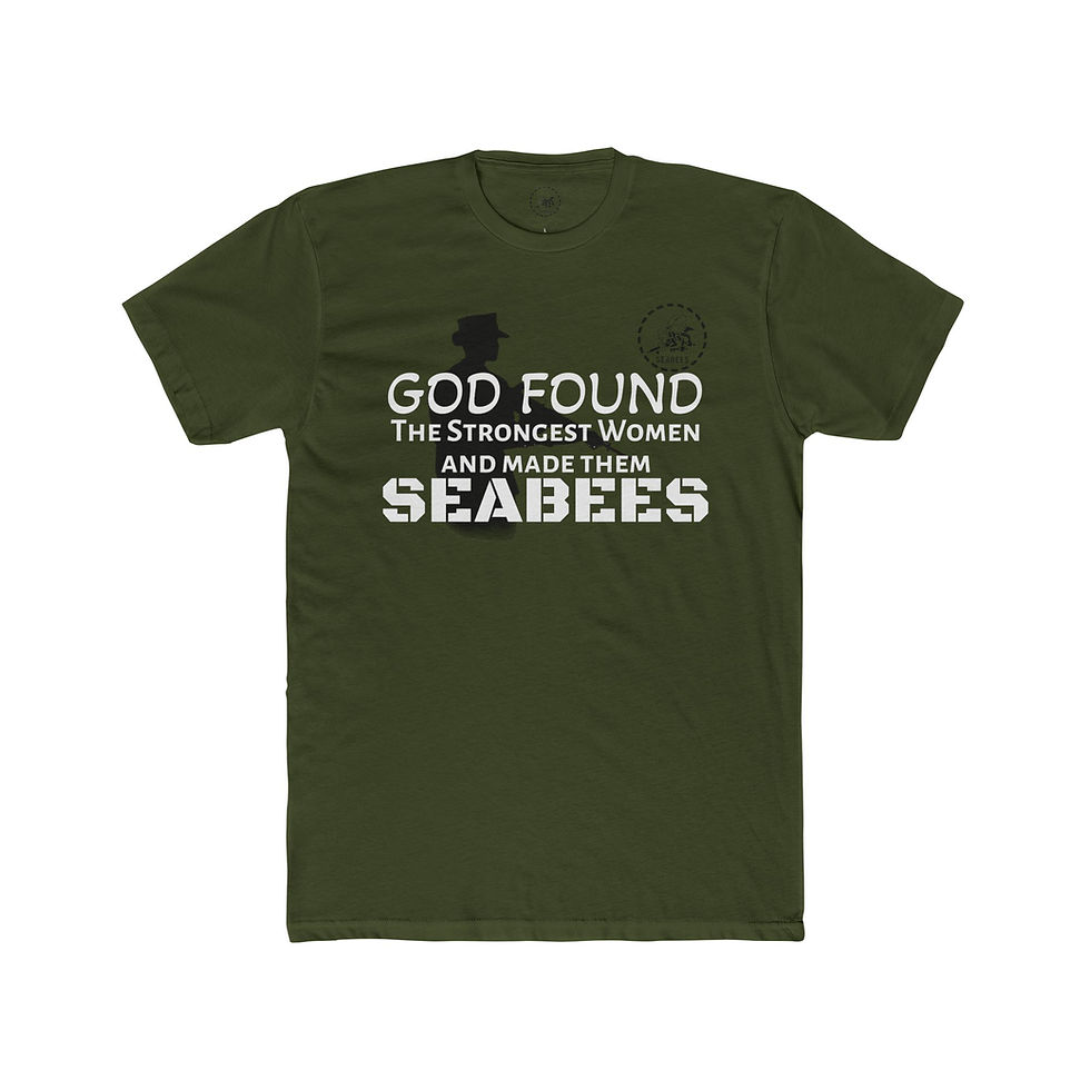 Thumbnail: Female Seabee Strongest Women God Found Cotton Tee T-Shirt