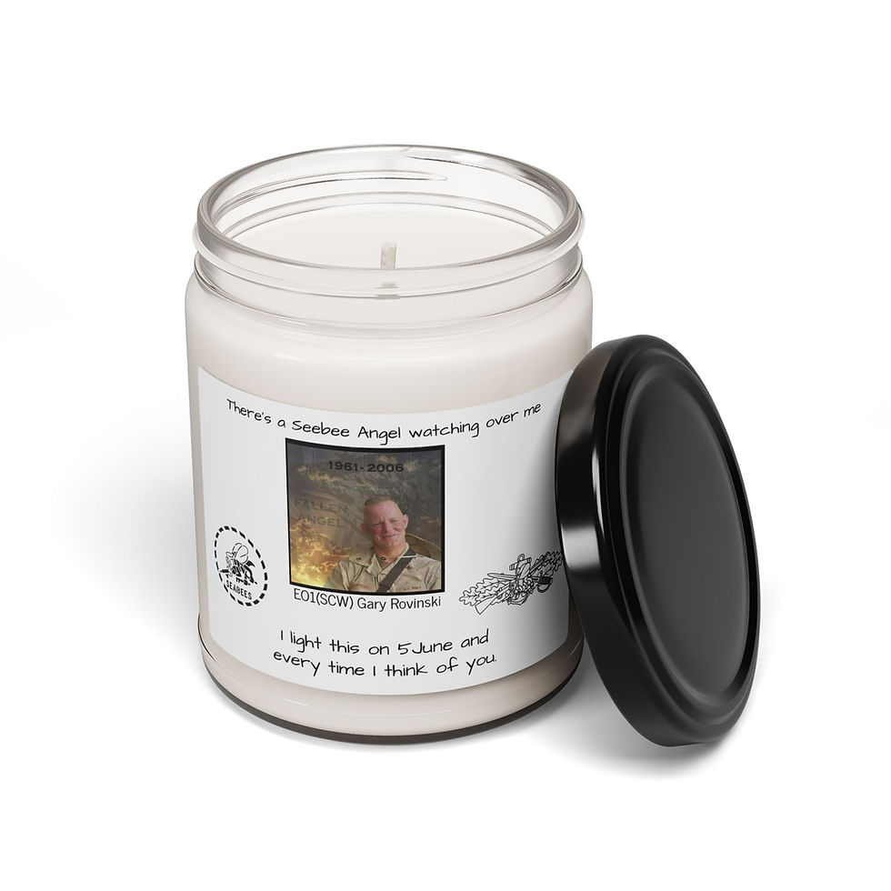 Thumbnail: Memory Candle EO1(SCW) Gary Rovinski, Seabees, Scented Soy Candle, Fallen Seabee